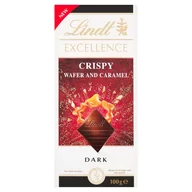 Czekolada - Lindt Excellence Gorzka czekolada z kawałkami kruchych wafelków i karmelu 100 g - miniaturka - grafika 1