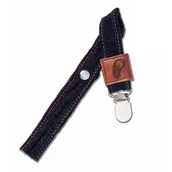 Akcesoria do smoczków - Hi Little One zawieszka do smoczka organiczny BIO muślin Black - miniaturka - grafika 1