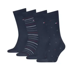 Skarpetki 4 pary TH Men Sock 4P Tin Giftbox Navy 701235375 001 804 (TH1412-a) Tommy Hilfiger - Skarpetki damskie - miniaturka - grafika 1