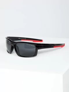 Okulary przeciwsłoneczne - Czarno-czerwone okulary przeciwsłoneczne Denley MIAMI7 - grafika 1