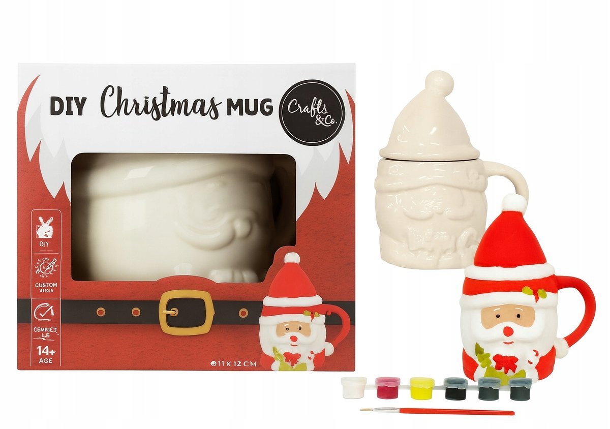 Kubek świąteczny do malowania DIY christmas MUG na prezent Mikołaj