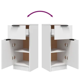 Lumarko Szafka, biała, 30x30x70 cm, materiał drewnopochodny - Szafki do salonu - miniaturka - grafika 10