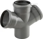 Łączniki, trójniki, kształtki - Wavin Czwórnik HT jednopłaszczyznowy 110x110x110x110/67 popiel sanitarny - miniaturka - grafika 1