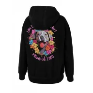 Odzież taktyczna i umundurowanie - Bluza damska z kapturem Pit Bull Seria Regular Oversize Happy-Pit '24 - Czarna - miniaturka - grafika 1