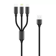 Kable USB - Forever Kabel 3w1 USB Lightning + USB-C + micro USB 1,2 m - miniaturka - grafika 1