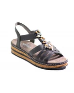 Sandały damskie - SANDAŁY RIEKER - 62949-45 GREY - Rieker - miniaturka - grafika 1