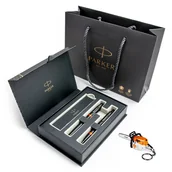 Zestawy piśmiennicze - Zestaw Parker Długopis i Pióro IM w pudełku z brelokiem i torebką Prezent na Dzień Ojca - miniaturka - grafika 1