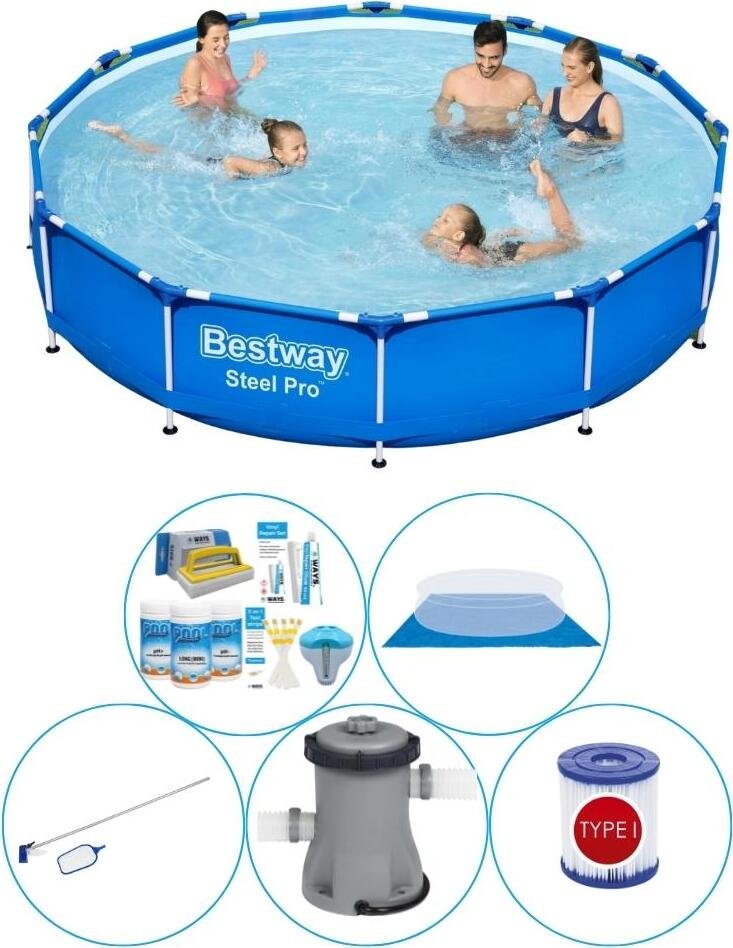 Basen Plus Akcesoria - Bestway Steel Pro 366x76 cm - Okrągły