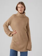 Swetry damskie - Vero Moda Golf "Sayla" w kolorze beżowym - miniaturka - grafika 1
