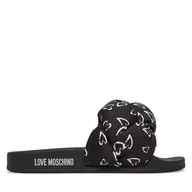 Klapki i japonki damskie - Klapki LOVE MOSCHINO JA28312G0MIW100B Czarny - miniaturka - grafika 1