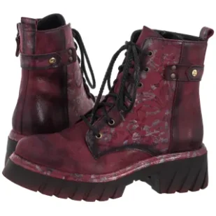 Botki Bordowe 07071-23/00-8 (MA1416-b) Maciejka - Botki damskie - miniaturka - grafika 1