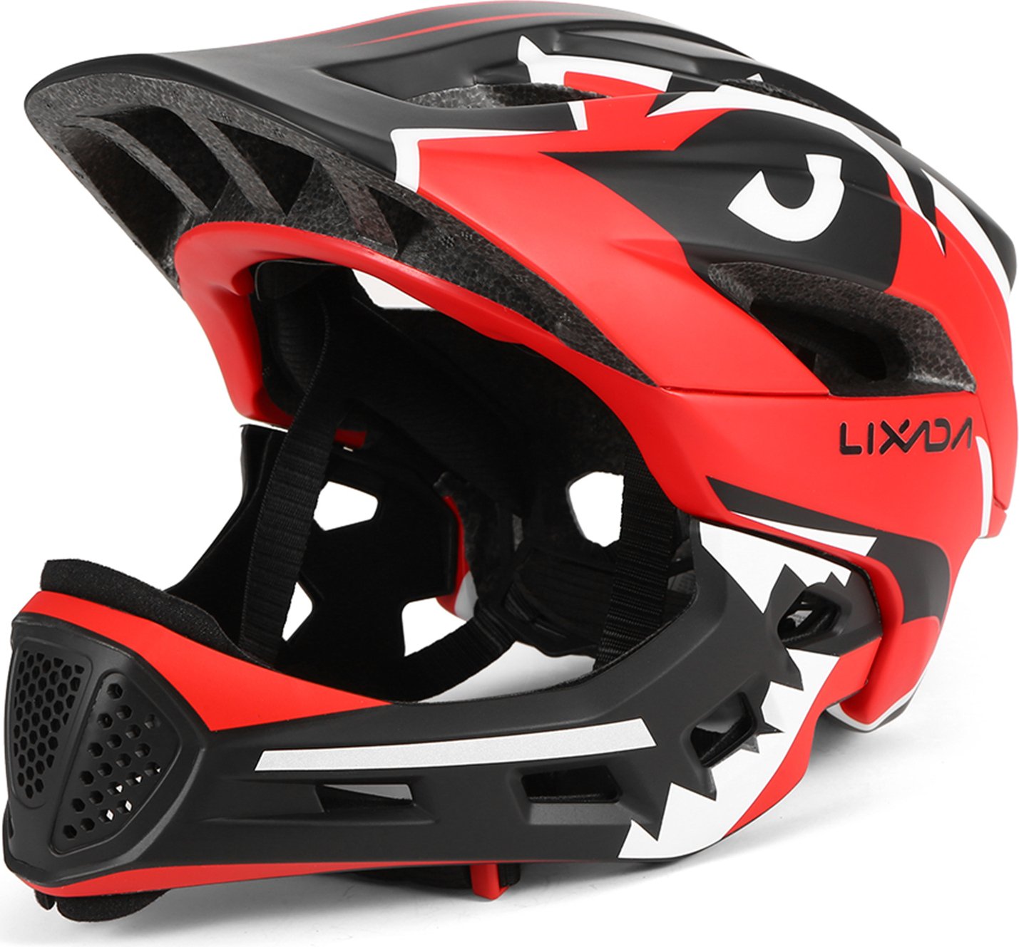 Kask rowerowy Lixada, kask dziecięcy, kask rowerowy dla chłopców i dziewczynek, kask sportowy, kask na rolki, dwustronny półkask, kask ochronny, czerwony, styl krokodyla