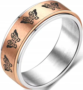 Pierścionek Różowe Złoto Antystresowy Motyle Anxiety Stres Stal Szlachetna - Pierścionki - miniaturka - grafika 1