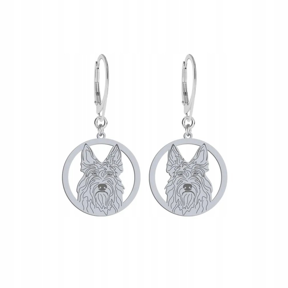 Kolczyki Srebro 925 Owczarek Pikardyjski GRAWER GRATIS