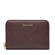 Portfele - Duży Portfel Damski Calvin Klein Foil Logo Medium Zip Around LV04F1091G Bordowy - miniaturka - grafika 1