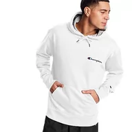 Bluzy męskie - Champion Męska bluza z kapturem Powerblend, Biały mały skrypt, XL - miniaturka - grafika 1