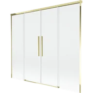 Parawany nawannowe - Mexen Rox parawan nawannowy 2-skrzydłowy rozsuwany 180 x 150 cm, transparent, złoty - 8C9-180-002-50-00 - miniaturka - grafika 1