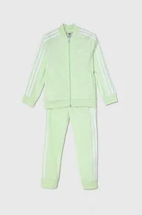 adidas Originals dres dziecięcy kolor zielony - Dresy i komplety dla dziewczynek - miniaturka - grafika 1