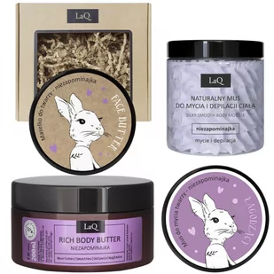LaQ Zestaw: Króliczka Niezpominajka - mus do ciała mus do twarzy masło do ciała i masło do twarzy - Zestawy kosmetyków damskich LaQ Zestaw: Króliczka Niezpominajka - mus do ciała mus do twarzy masło do ciała i masło do twarzy - Zestawy kosmetyków damskich - miniaturka - grafika 1