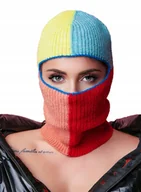 Czapki damskie - KOMINIARKA DAMSKA CZAPKA KOLOROWA KOMIN Wełna WOOLK - miniaturka - grafika 1