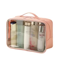 Kosmetyczki, organizery i kuferki - Ecarla Kosmetyczka organizer na kosmetyki Różowa - miniaturka - grafika 1