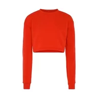 Bluzy damskie - Kilata Damska bluza z długim rękawem ze 100% poliestru, z okrągłym dekoltem, czerwona, rozmiar M, czerwony, M - miniaturka - grafika 1