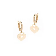 Biżuteria dla dzieci - Złote kolczyki 585 Wiszące serca Kocham Cię prezent - miniaturka - grafika 1