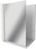 Ścianki i drzwi prysznicowe - Mexen Kioto L ścianka prysznicowa Walk-in 110 x 200 cm, lustro, złota - 800-110-103-50-50 - miniaturka - grafika 1