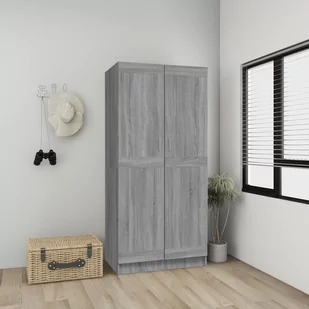 vidaXL Szafa, szary dąb sonoma, 82,5x51,5x180 cm - Szafy - miniaturka - grafika 1