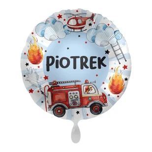 Balon imienny foliowy Piotrek okrągły pakowany 43 cm - Balony i akcesoria - miniaturka - grafika 1