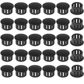 Śruby i nakrętki - Zaślepki - Zamykane okrągłe zaślepki mocujące - Do rur słupków ogrodzeniowych do mebli - 15 mm, 30 sztuk - Czarne - miniaturka - grafika 1