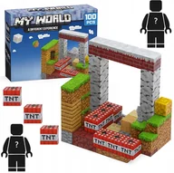 Klocki - KLOCKI MAGNETYCZNE SZEŚCIANY BLOKI KLOCKI PIKSELE MINECRAFT ZESTAW XXL 100 KLOCKÓW + 2 LUDZIKI - miniaturka - grafika 1