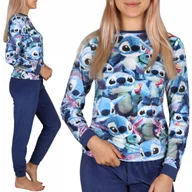 Piżamy damskie - DISNEY Stitch DWUCZĘŚCIOWA piżama damska, POLAROWA CIEPŁA piżamka z długim rękawem XS - miniaturka - grafika 1