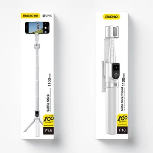Selfie stick / kijek teleskopowy ze statywem Dudao F18W - biały - Selfie stick - miniaturka - grafika 4