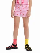 Spodenki damskie - Desigual Szorty jeansowe 23SGDD05 Różowy Regular Fit - miniaturka - grafika 1