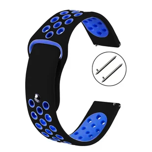 PASEK DO ZEGARKA 18MM – SILIKONOWY – czarno-niebieski - Akcesoria do smartwatchy - miniaturka - grafika 1