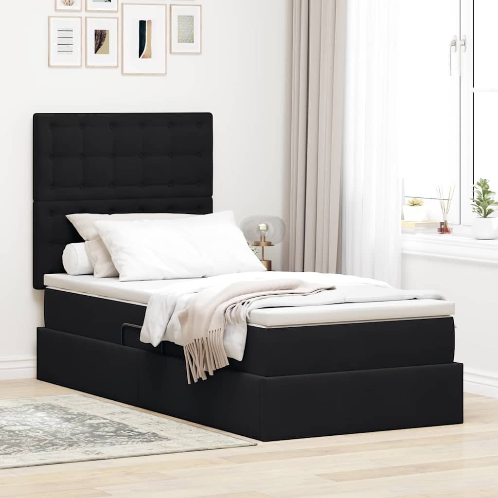 vidaXL Łóżko z miejscem na przechowywanie i materacem 90 x 200 cm