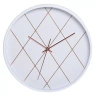 Zegary - Zegar ścienny DUWEN Pegoes, biało-brązowy, 30 cm - miniaturka - grafika 1