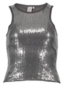 Koszulki i topy damskie - ONLY Top w kolorze srebrnym - miniaturka - grafika 1