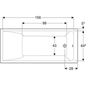 Wanny - Geberit Selnova Square Wanna prostokątna 170x75 cm z zestawem montażowym biała 554.385.01.1 - miniaturka - grafika 1