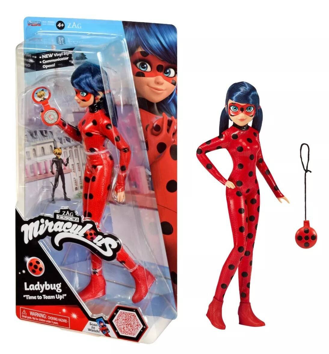 MIRACULOUS LALKA BIEDRONKA I CZARNY KOT LADYBUG FIGURKA KOMUNIKATOR 50028