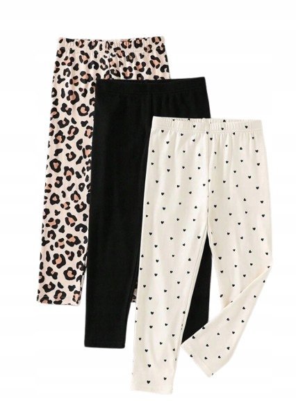 SHEIN LEGGINSY DZIECIĘCE WZORY NADRUK 3-PACK 92-98 1JB