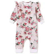 Pajacyki dla niemowląt - Pajac bez stópek, różowy Delicate flowers 74 - miniaturka - grafika 1