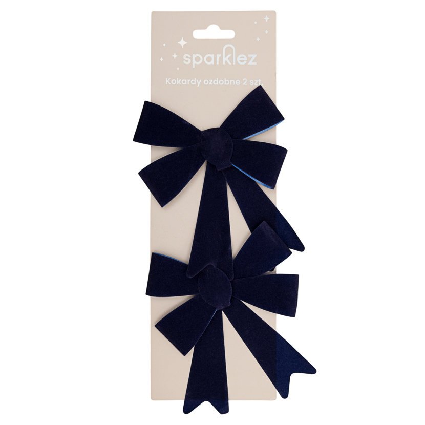 Sparklez kokardy welwetowe granatowe 2szt.