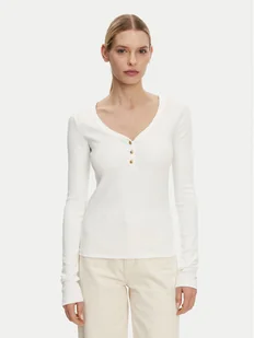 Tommy Hilfiger Bluzka Henley WW0WW43905 Biały Slim Fit - Bluzki damskie - miniaturka - grafika 1