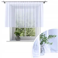 Firany - FIRANA GOTOWA WOAL BIAŁA 200x120 CM ZASŁONA FIRANKA NA ŻABKI TAŚMIE FIRANY - miniaturka - grafika 1