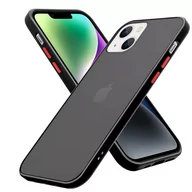 Etui i futerały do telefonów - Pokrowiec Etui Do Apple iPhone 14 PLUS w Matowe Czarno - Czerwone Guziki TPU Hard Case Obudowa Ochronny Cadorabo - miniaturka - grafika 1
