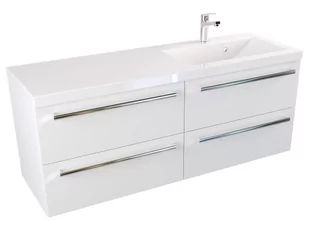 Szafka Wisząca Z Umywalką ATH 120 cm S Prawa - Biały Mat - Uchwyty Chromowane - Szafki łazienkowe - miniaturka - grafika 1