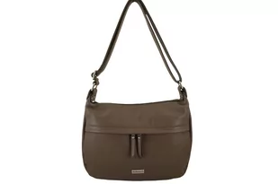 Pojemna torebka na ramię z kieszenią - Beżowa ciemna - Torebki damskie Pojemna torebka na ramię z kieszenią - Beżowa ciemna - Torebki damskie - miniaturka - grafika 1