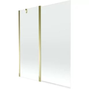 Mexen Flip parawan nawannowy 1-skrzydłowy 140 x 150 cm, transparent, złoty - Parawany nawannowe - miniaturka - grafika 1